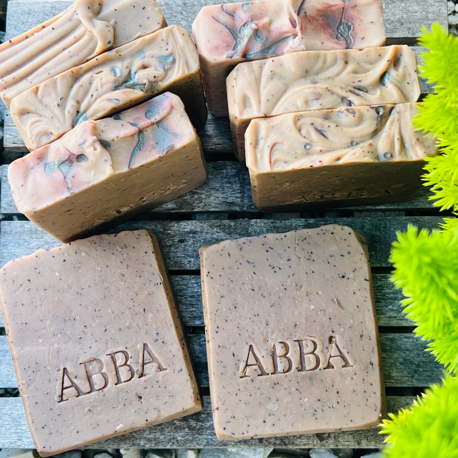 hand made bar soap cafe naranja photo top & front