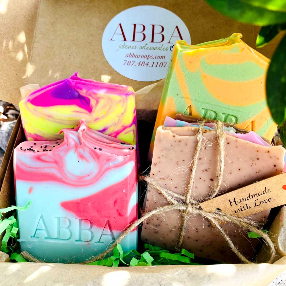 vegan artisan handmade soap bars box of 3 bundle sample pack photo