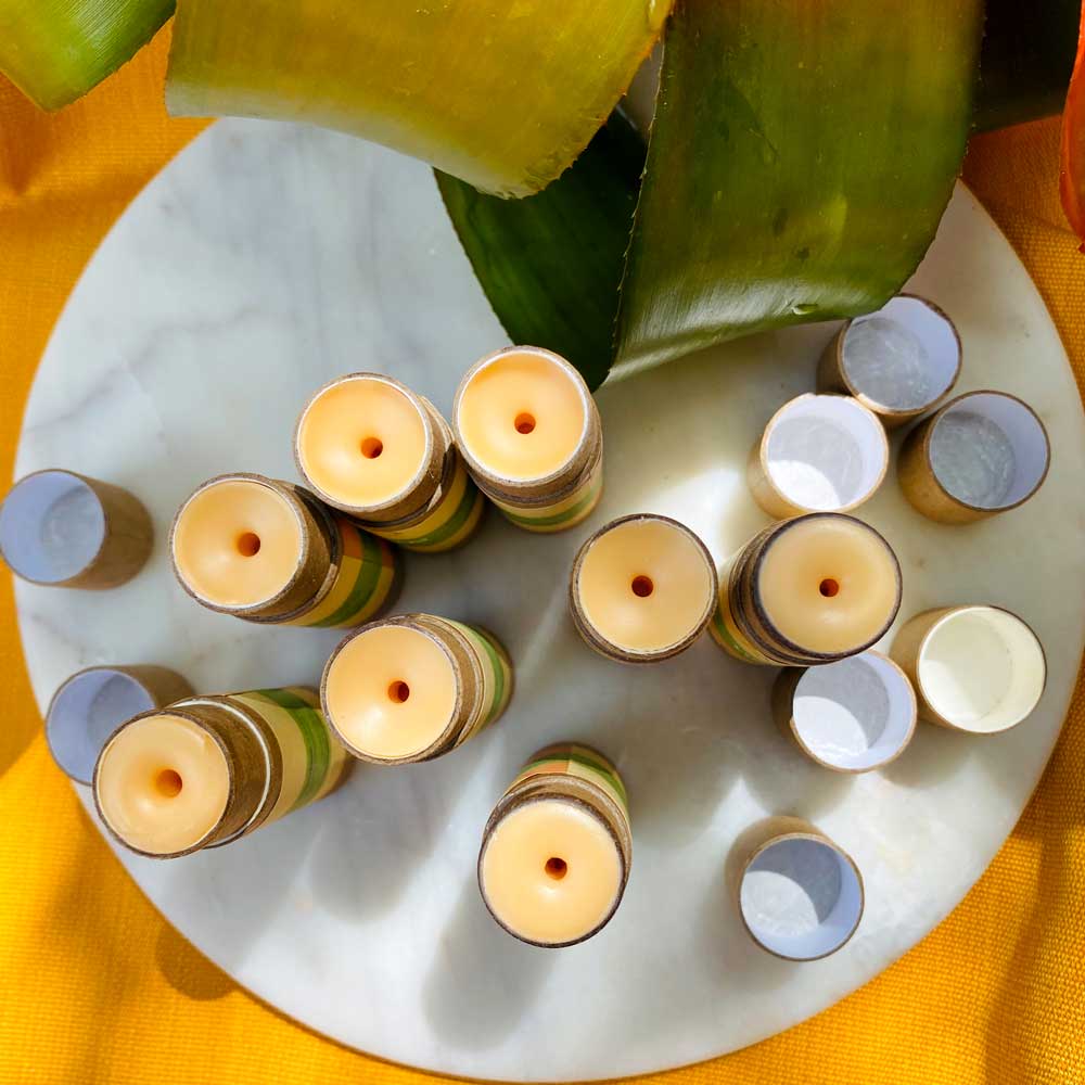 Handmade Orange Lip Balm with Zinc Oxide