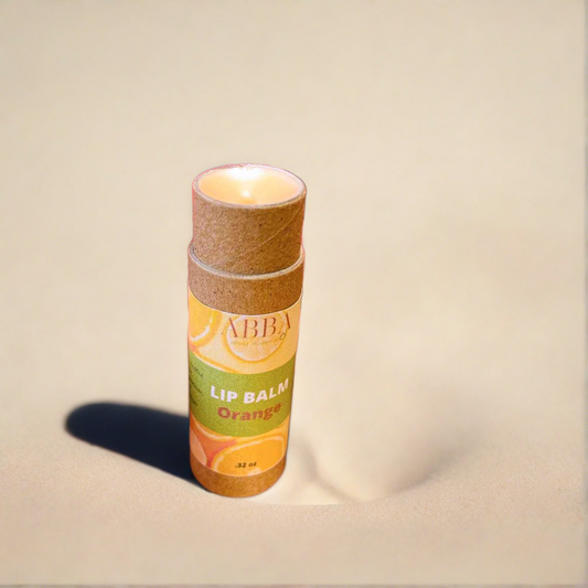 Handmade Orange Lip Balm with Zinc Oxide